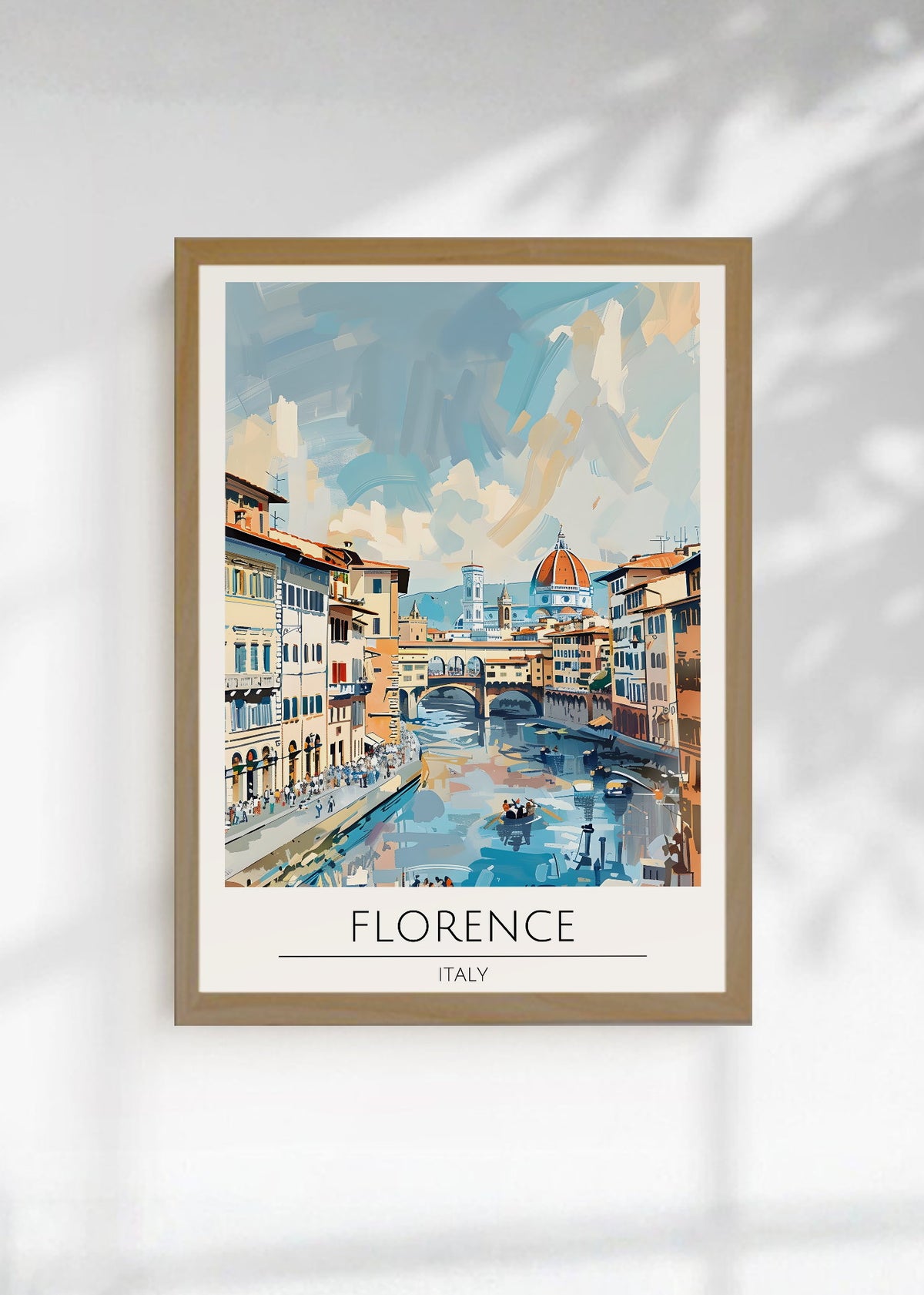 Cuadro Decorativo Travel, Florencia, Italia, Ilustración Ponte Vecchio