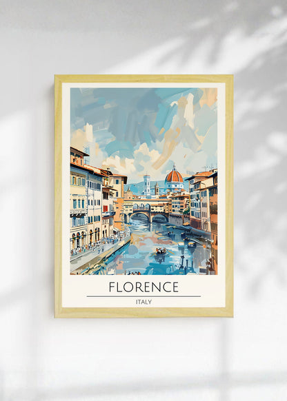 Cuadro Decorativo Travel, Florencia, Italia, Ilustración Ponte Vecchio