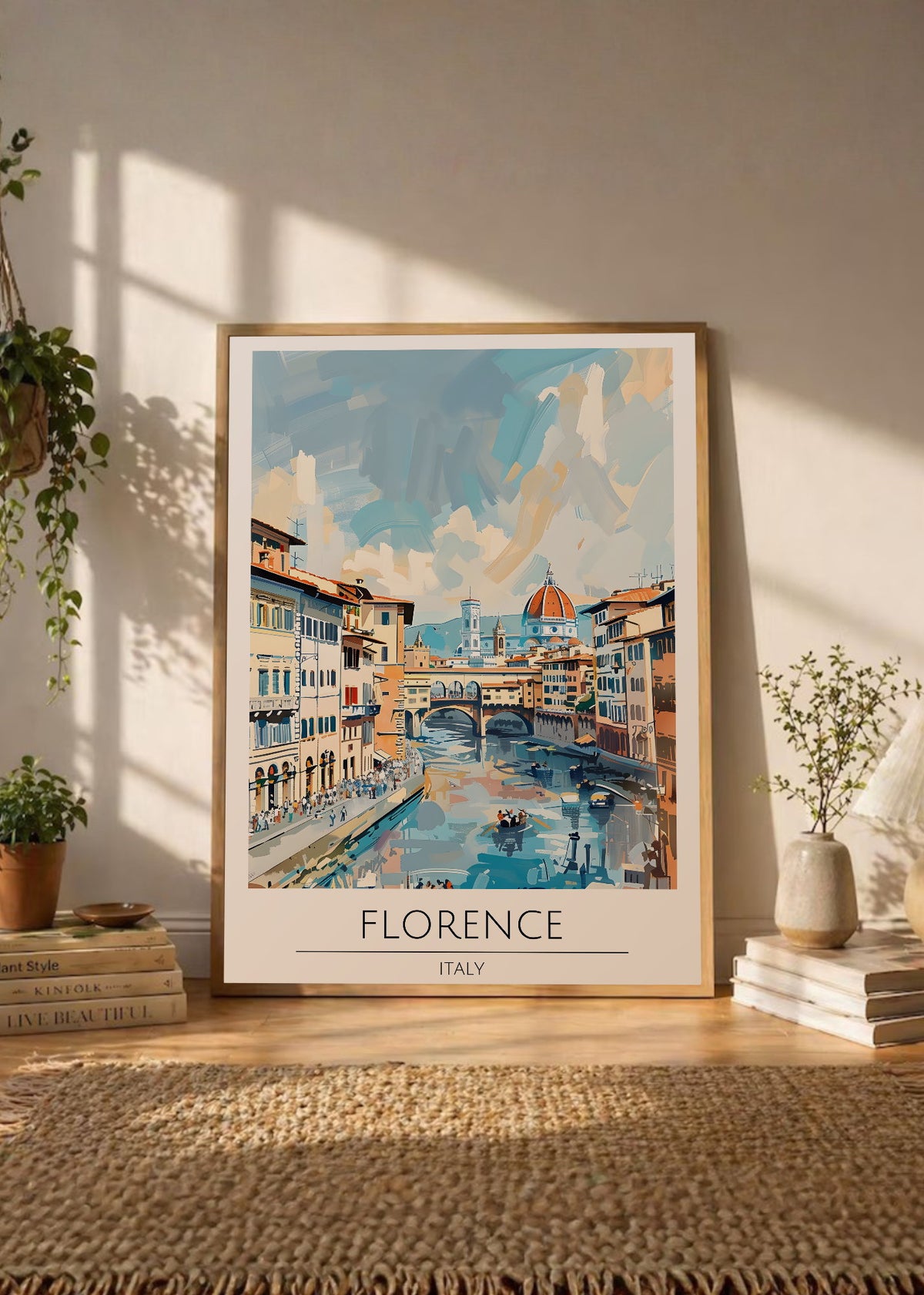 Cuadro Decorativo Travel, Florencia, Italia, Ilustración Ponte Vecchio