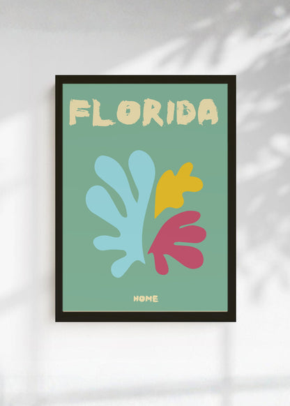 Cuadro Decorativo Travel, Florida USA, Corales Verde Salvia