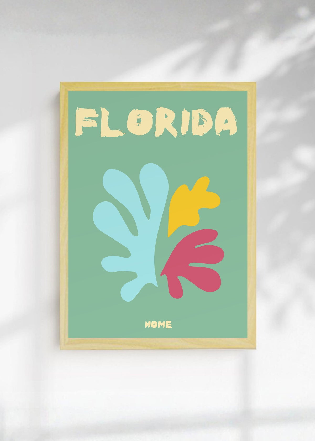 Cuadro Decorativo Travel, Florida USA, Corales Verde Salvia
