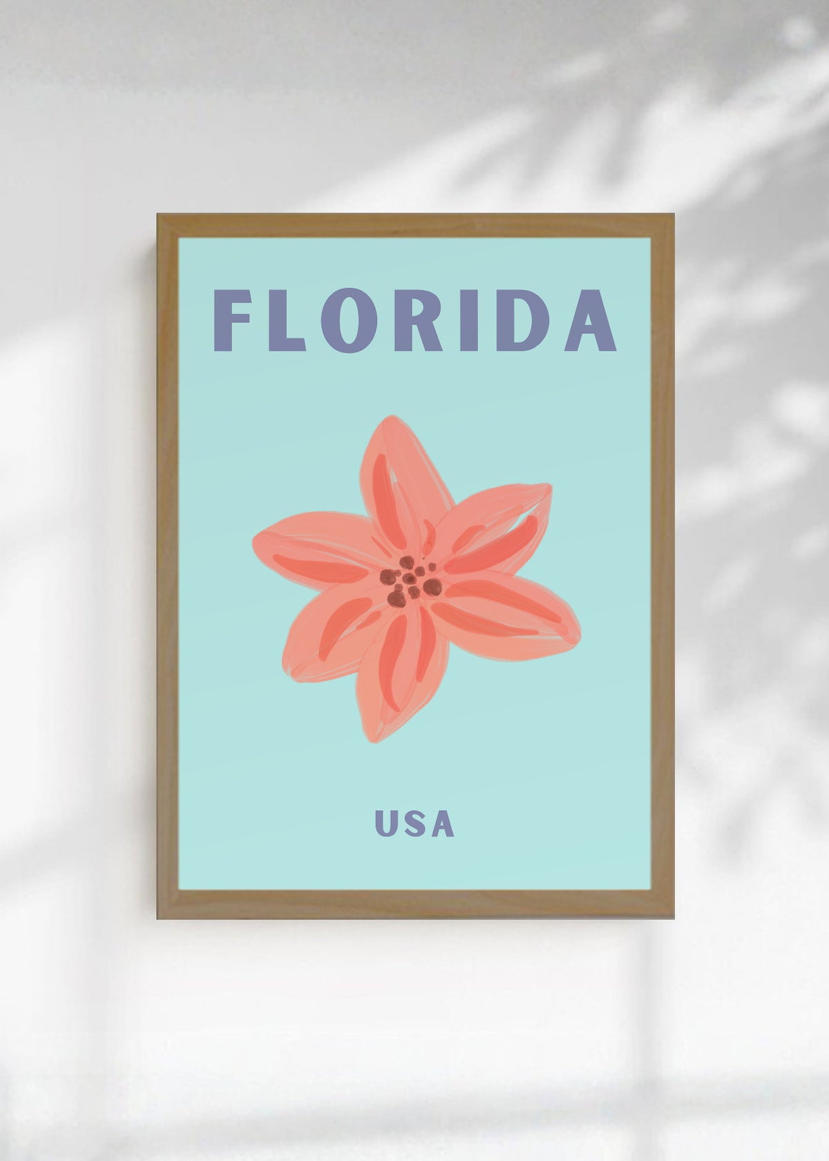 Cuadro Decorativo Travel, Florida USA, Flor Celeste