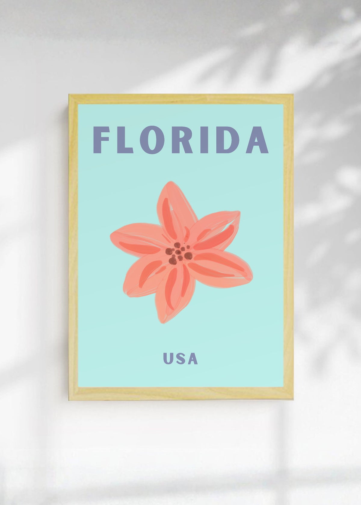 Cuadro Decorativo Travel, Florida USA, Flor Celeste