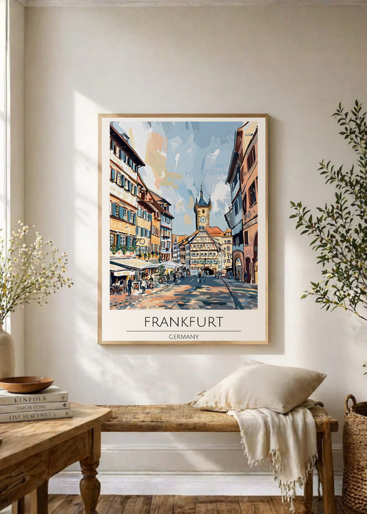 Cuadro Decorativo Travel, Frankfurt, Alemania, Ilustración Ciudad