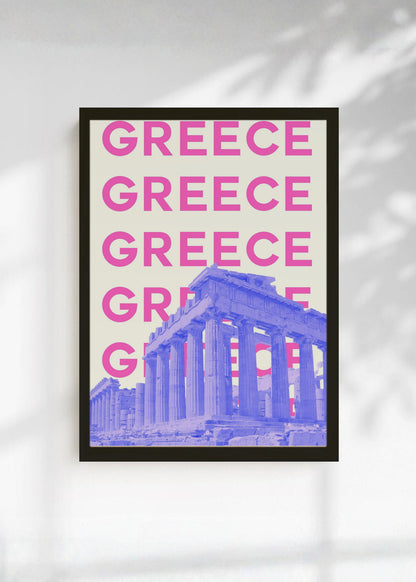 Cuadro Decorativo Travel, Partenón, Grecia, Rosa Violeta