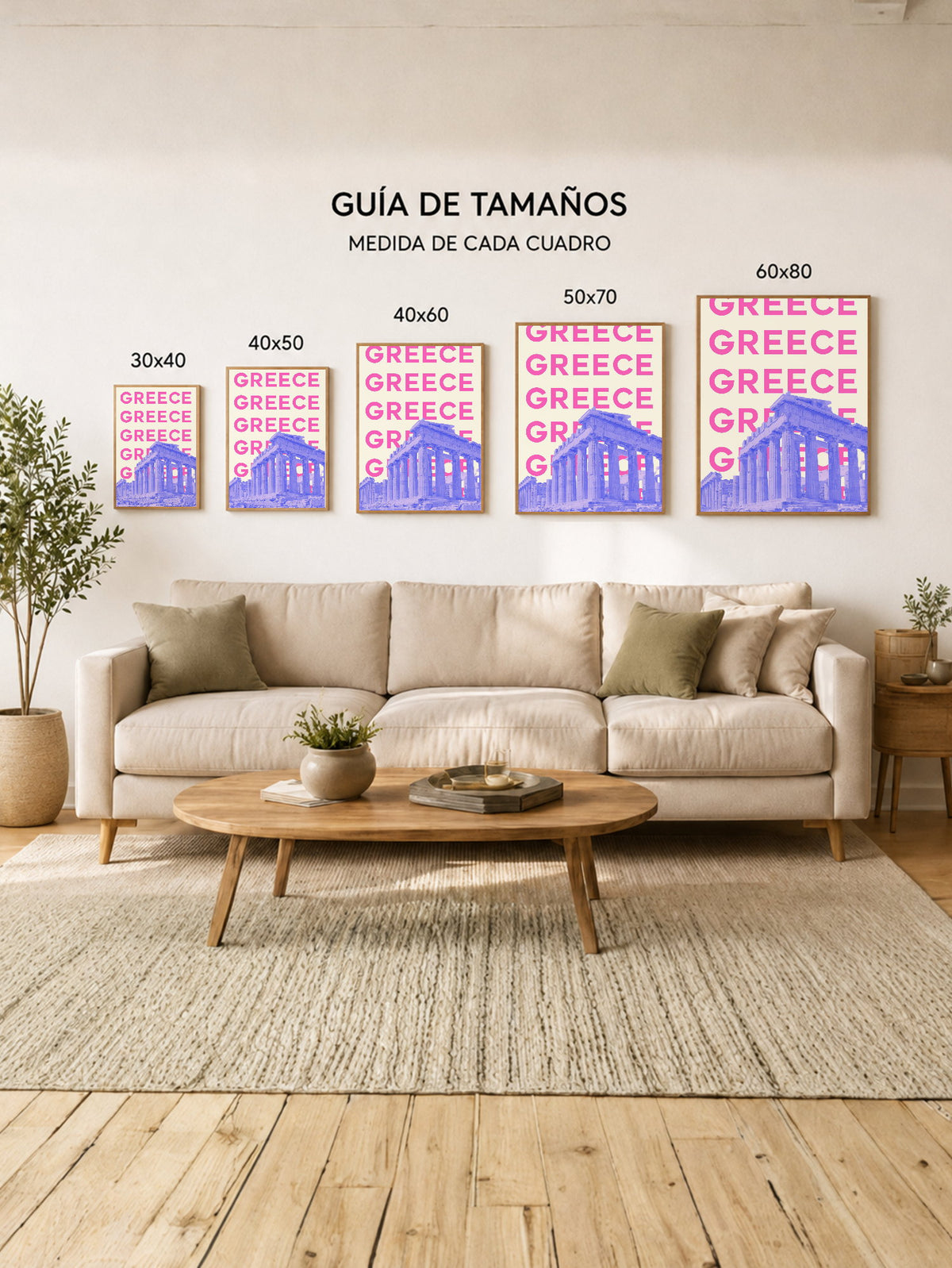 Cuadro Decorativo Travel, Partenón, Grecia, Rosa Violeta