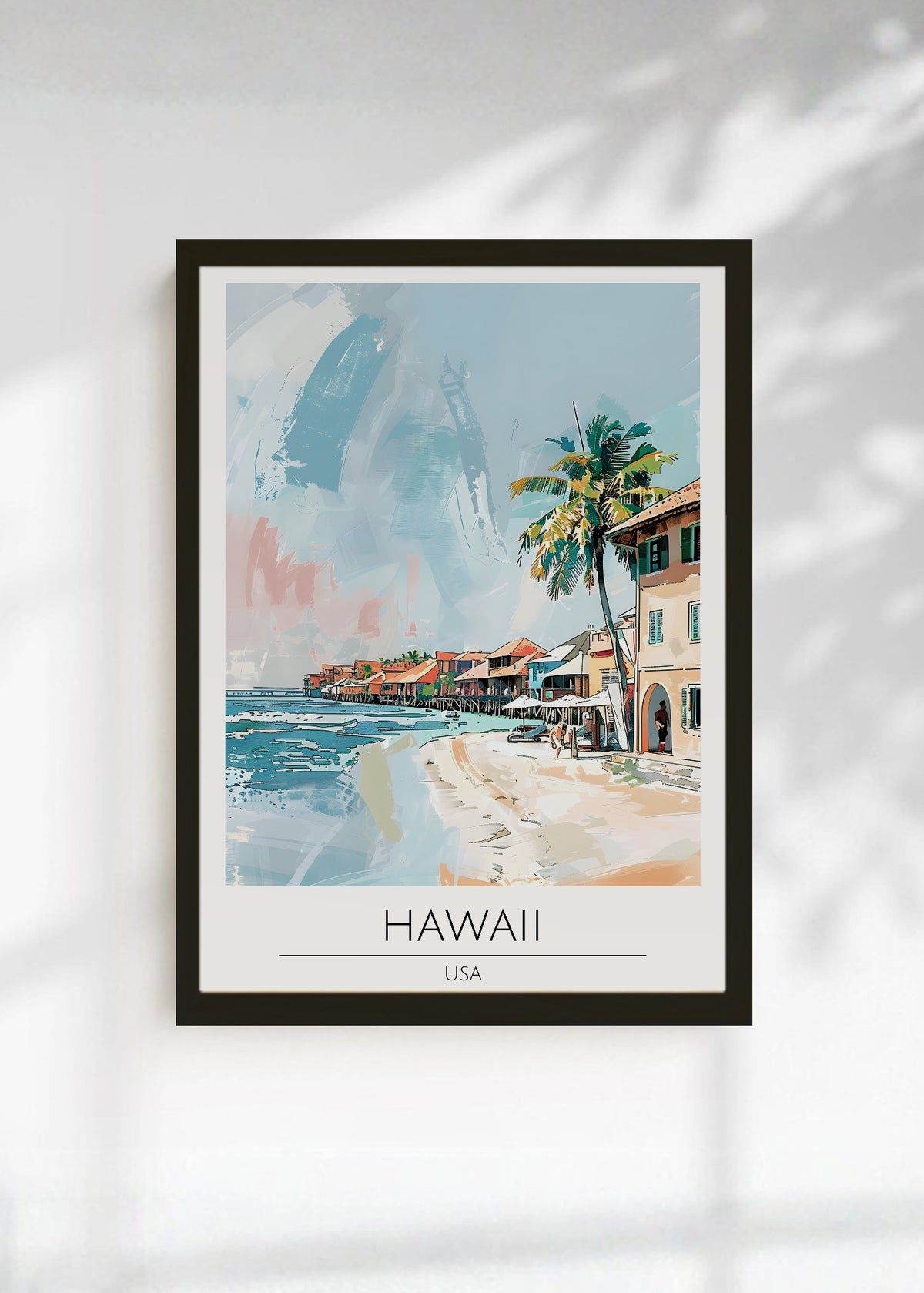 Cuadro Decorativo Travel, Hawaii USA, Ilustración Costa