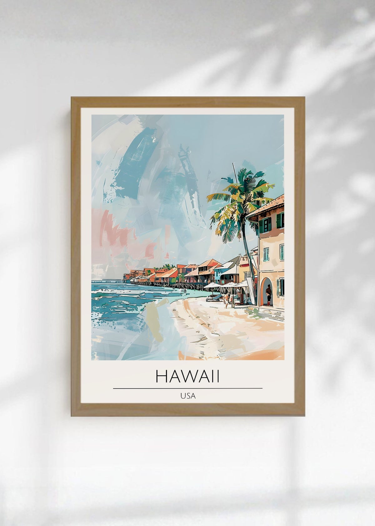 Cuadro Decorativo Travel, Hawaii USA, Ilustración Costa