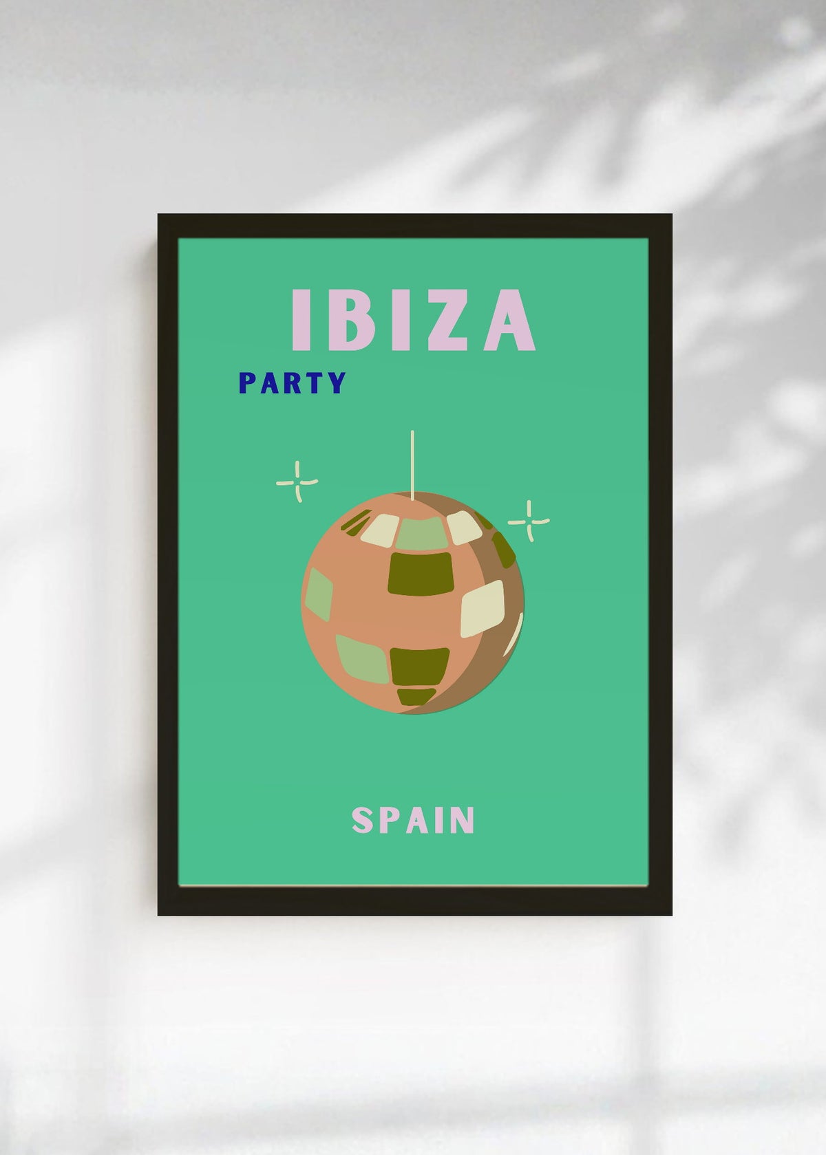 Cuadro Decorativo Travel, Ibiza, España, Bola Disco Verde