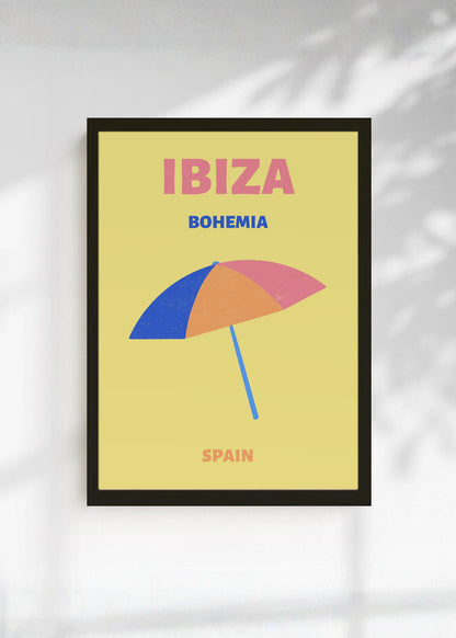 Cuadro Decorativo Travel, Ibiza, España, Sombrilla Amarillo II
