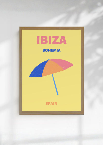 Cuadro Decorativo Travel, Ibiza, España, Sombrilla Amarillo II
