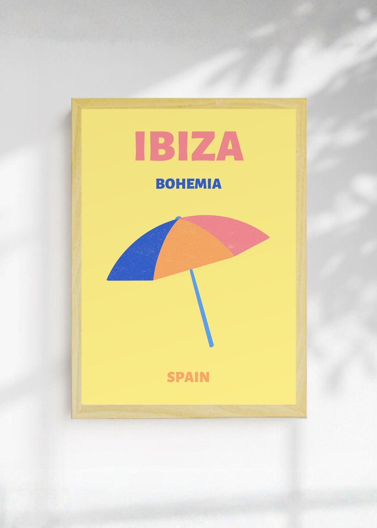Cuadro Decorativo Travel, Ibiza, España, Sombrilla Amarillo II
