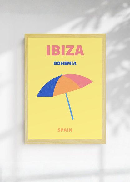 Cuadro Decorativo Travel, Ibiza, España, Sombrilla Amarillo II