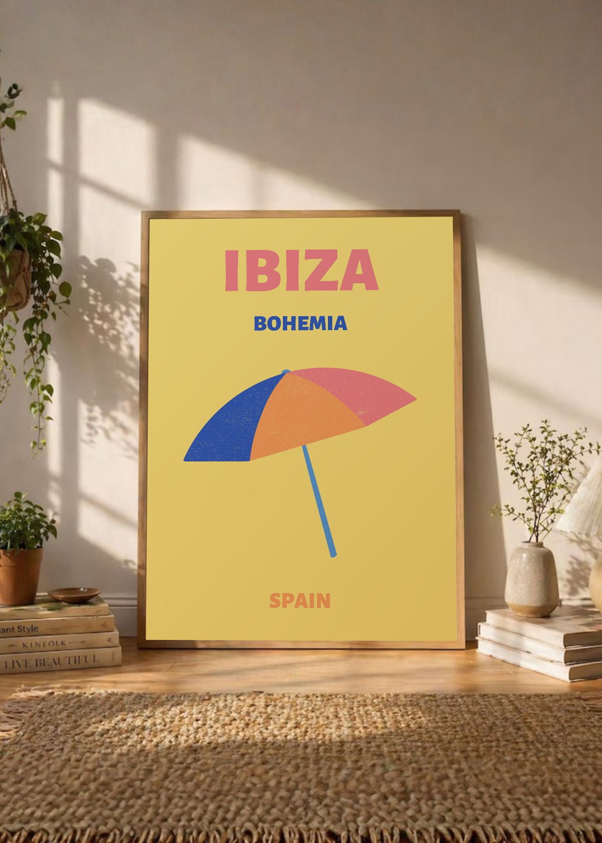 Cuadro Decorativo Travel, Ibiza, España, Sombrilla Amarillo II