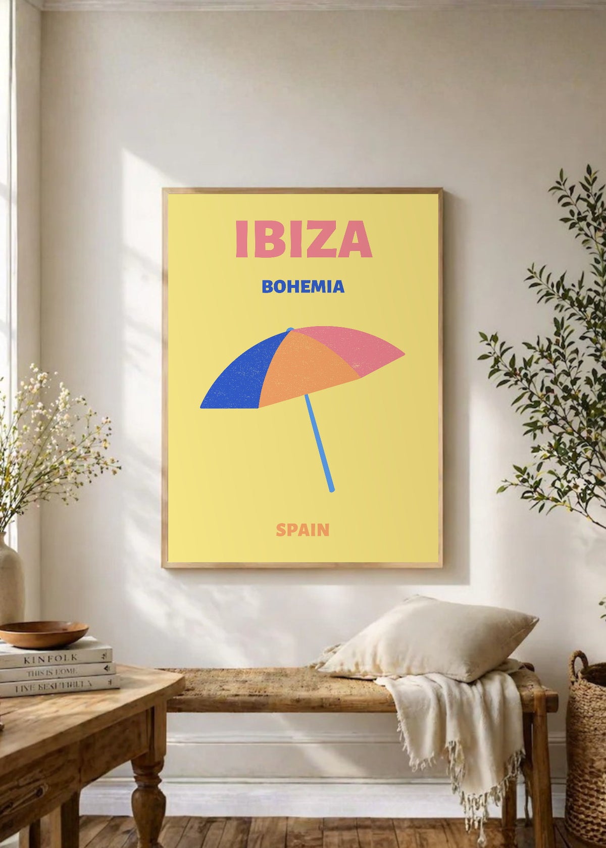 Cuadro Decorativo Travel, Ibiza, España, Sombrilla Amarillo II