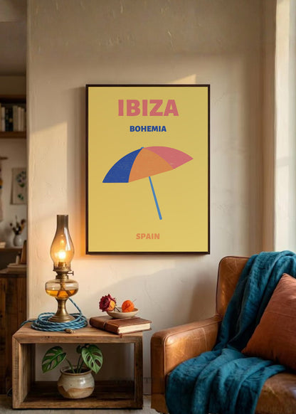 Cuadro Decorativo Travel, Ibiza, España, Sombrilla Amarillo II