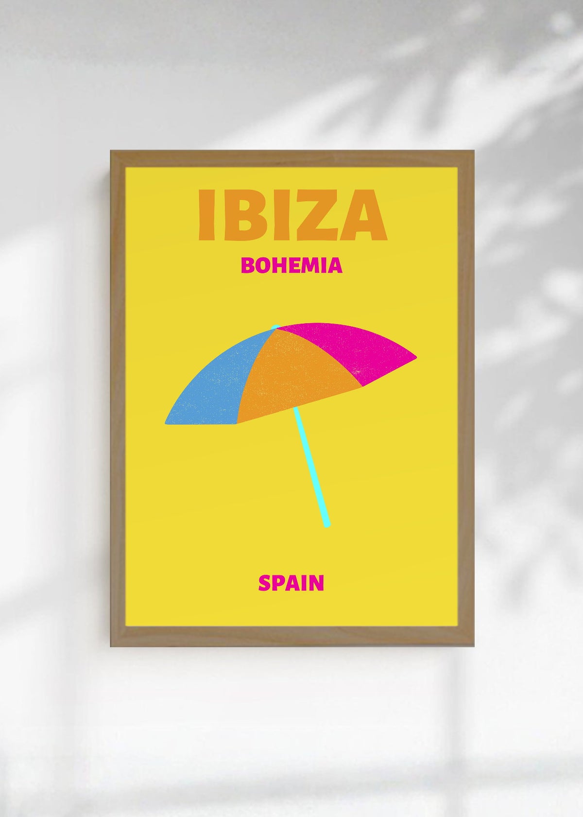 Cuadro Decorativo Travel, Ibiza, España, Sombrilla Amarillo
