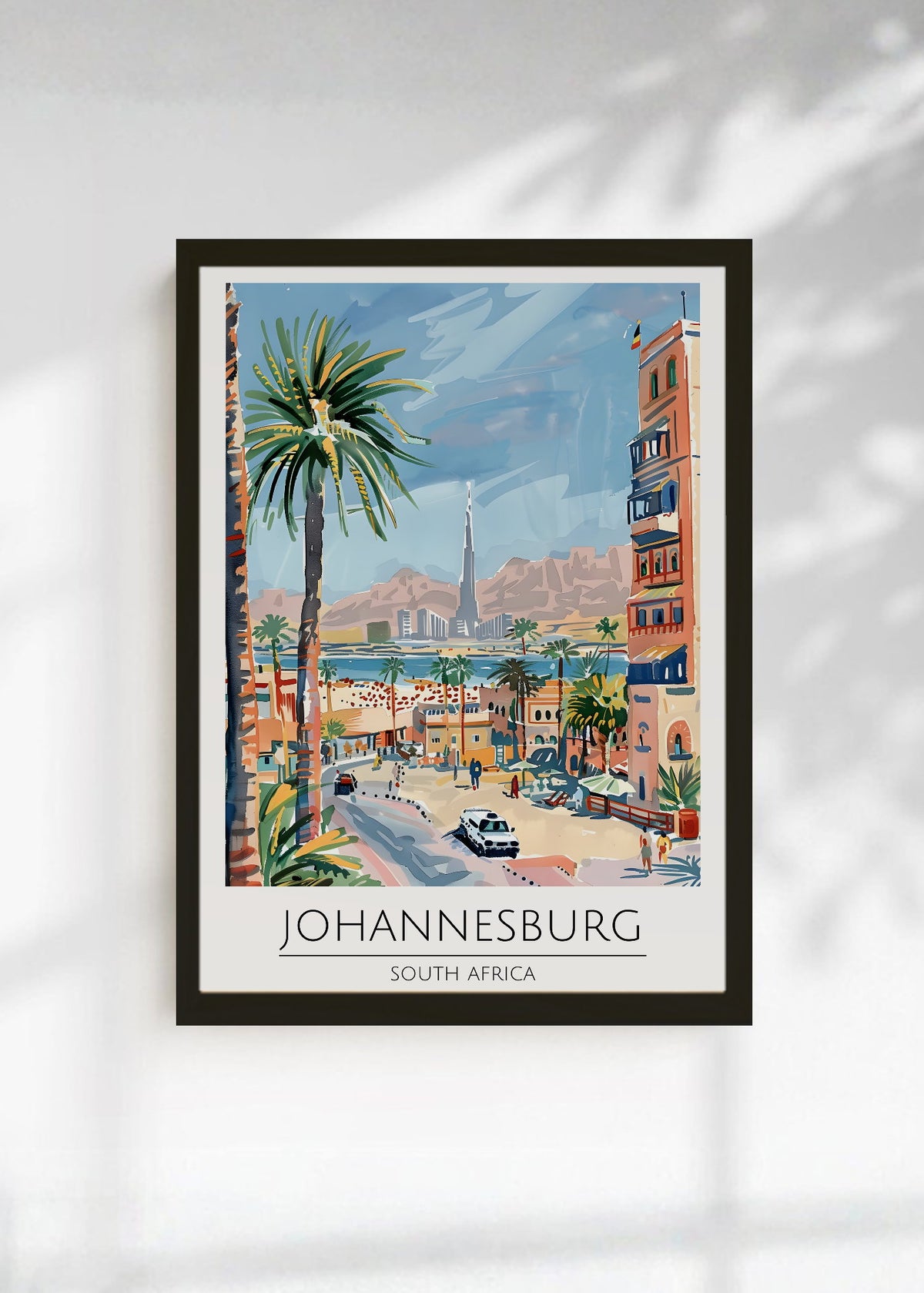 Cuadro Decorativo Travel, Johannesburgo, Sudáfrica, Ilustración Ciudad