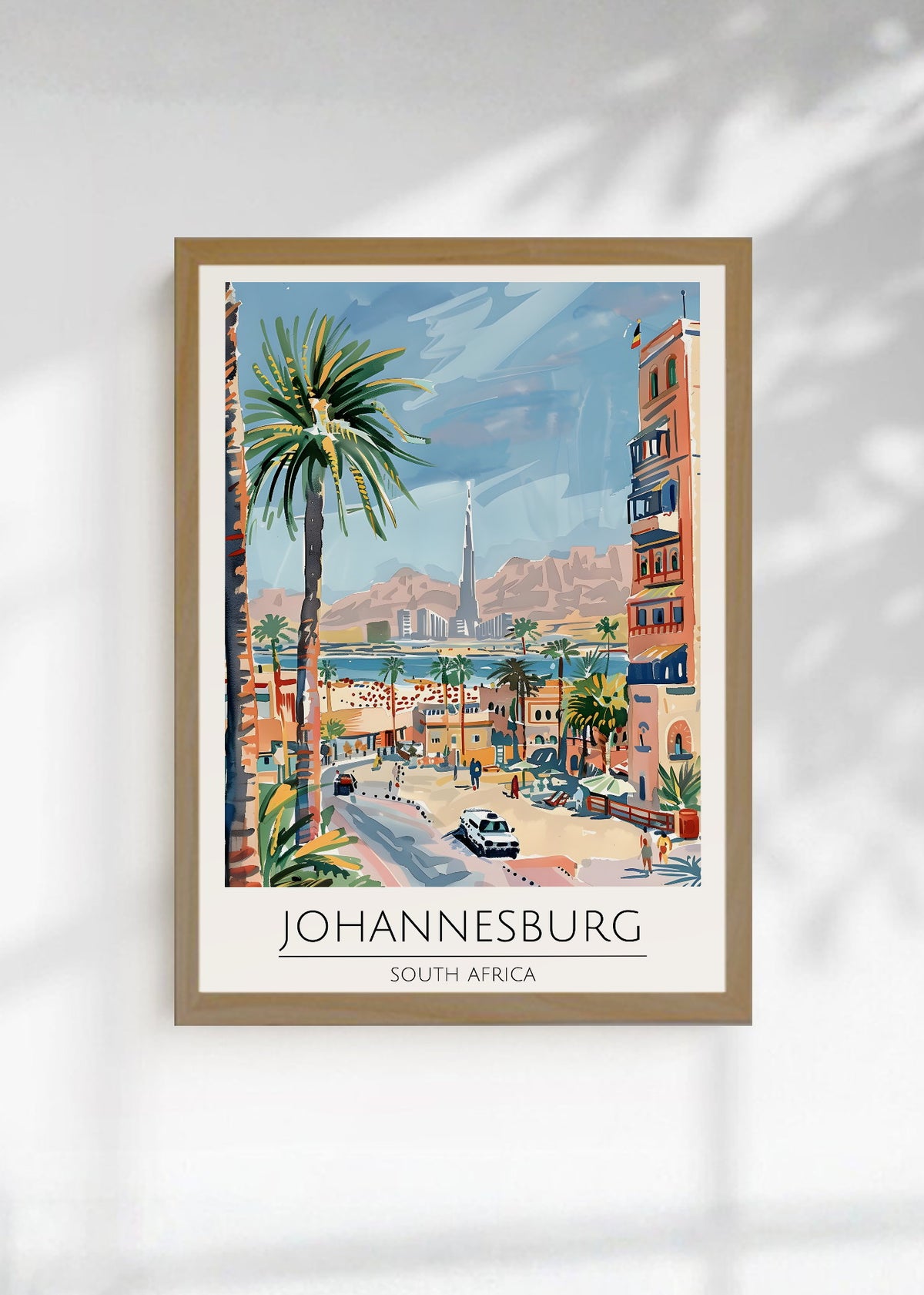 Cuadro Decorativo Travel, Johannesburgo, Sudáfrica, Ilustración Ciudad