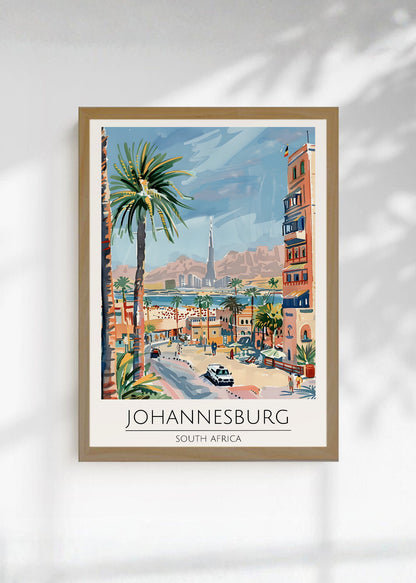 Cuadro Decorativo Travel, Johannesburgo, Sudáfrica, Ilustración Ciudad