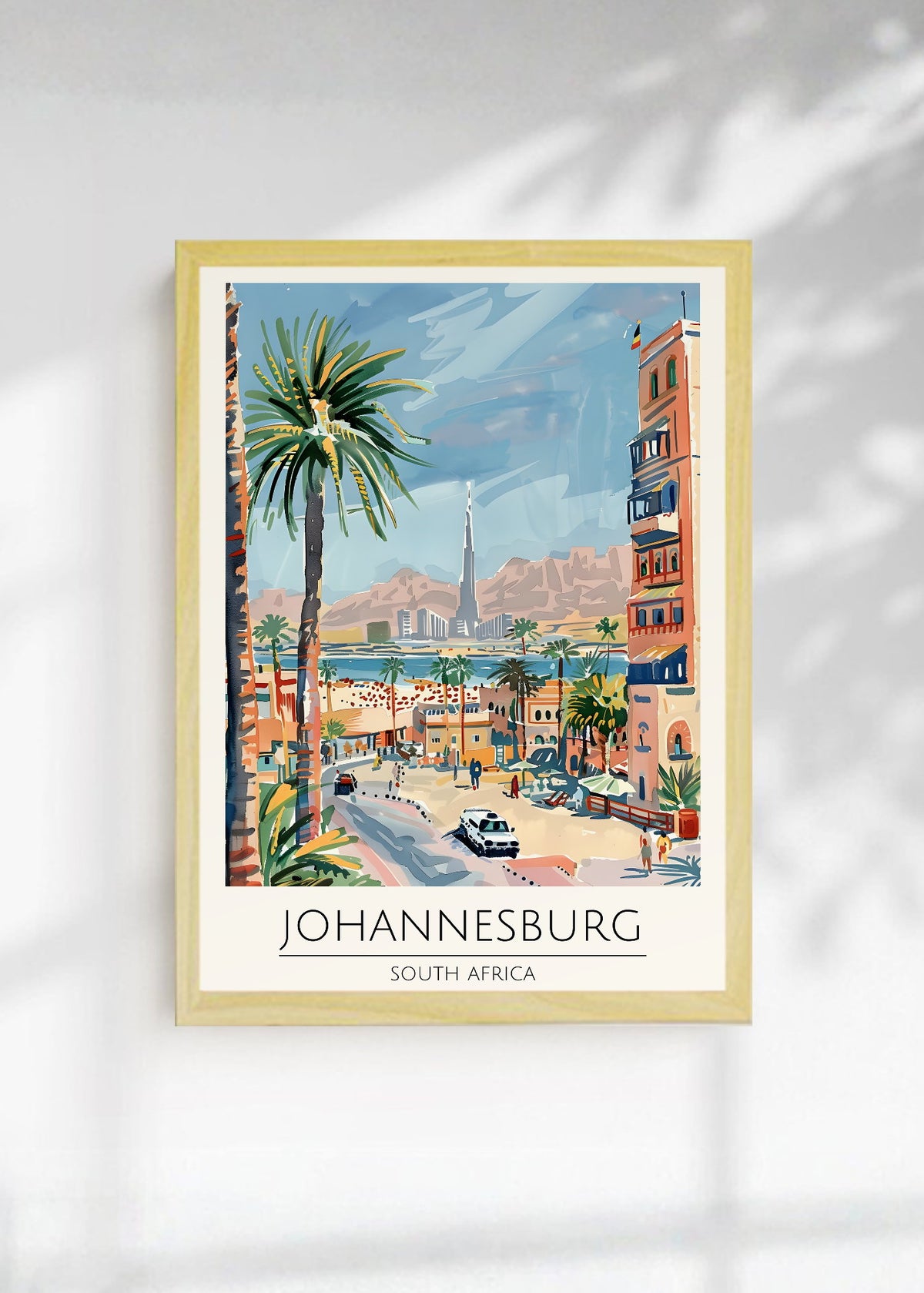 Cuadro Decorativo Travel, Johannesburgo, Sudáfrica, Ilustración Ciudad