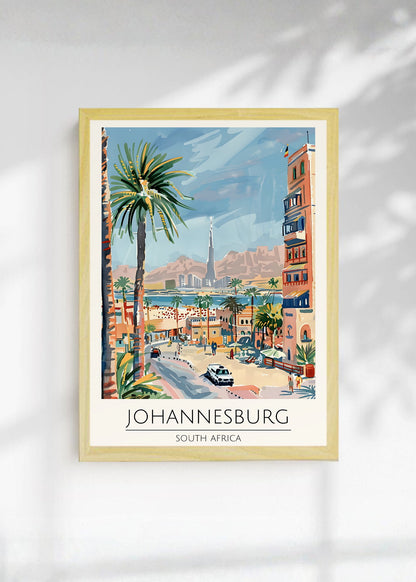 Cuadro Decorativo Travel, Johannesburgo, Sudáfrica, Ilustración Ciudad