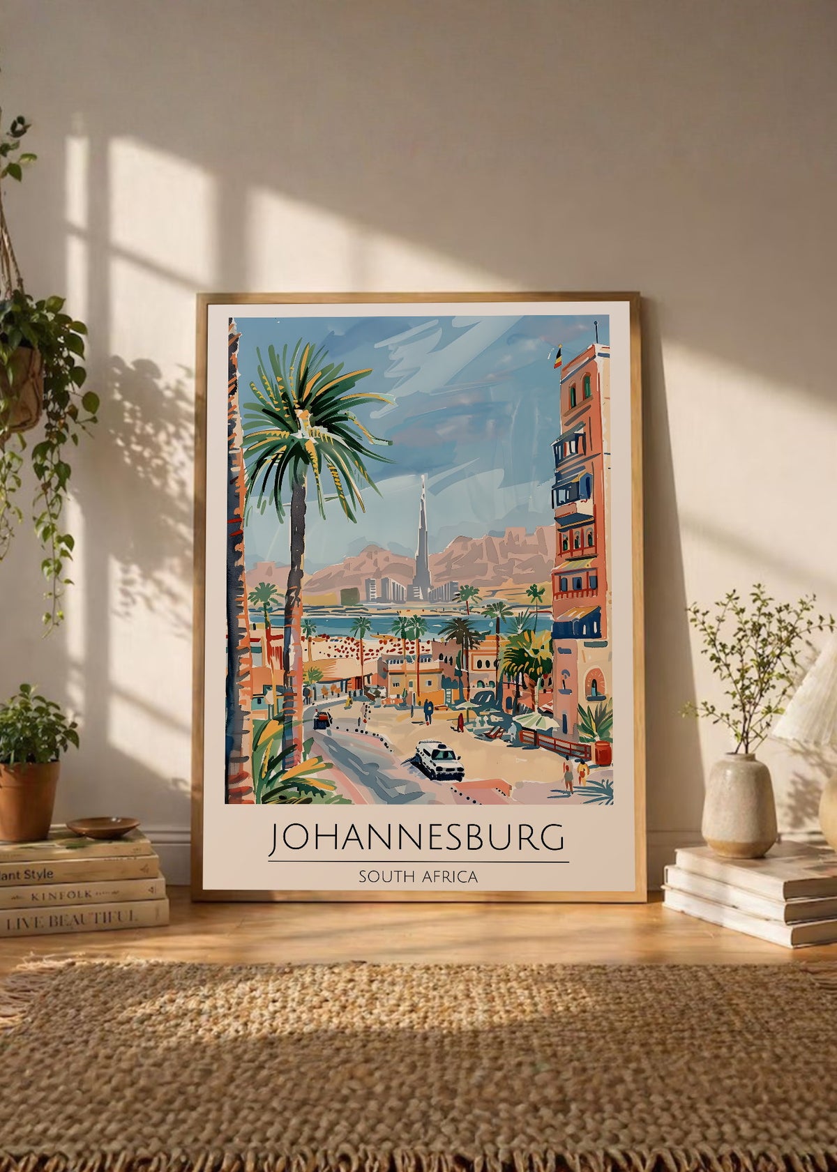 Cuadro Decorativo Travel, Johannesburgo, Sudáfrica, Ilustración Ciudad