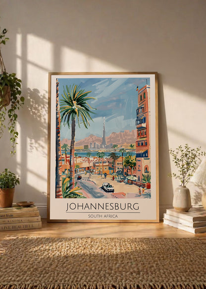 Cuadro Decorativo Travel, Johannesburgo, Sudáfrica, Ilustración Ciudad