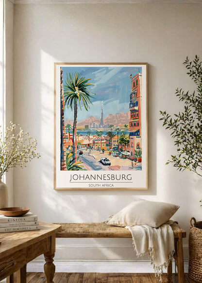 Cuadro Decorativo Travel, Johannesburgo, Sudáfrica, Ilustración Ciudad