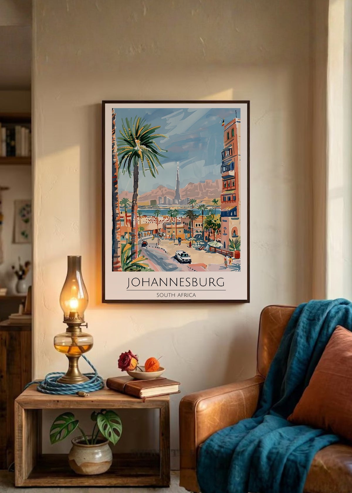 Cuadro Decorativo Travel, Johannesburgo, Sudáfrica, Ilustración Ciudad