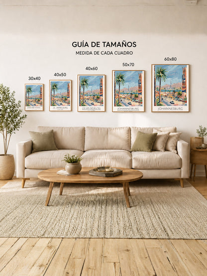 Cuadro Decorativo Travel, Johannesburgo, Sudáfrica, Ilustración Ciudad