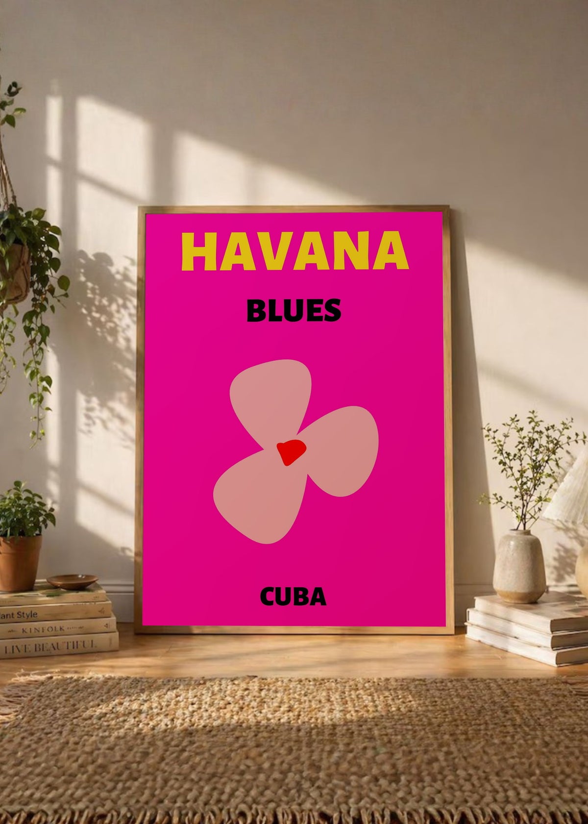 Cuadro Decorativo Travel, La Habana, Cuba, Flor Magenta II