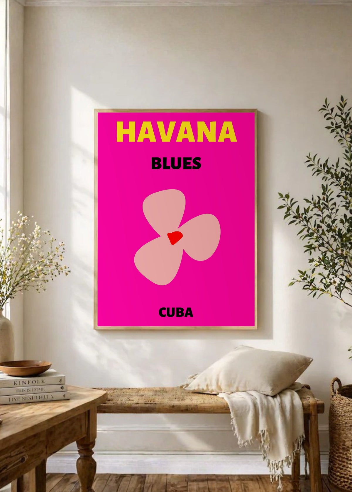 Cuadro Decorativo Travel, La Habana, Cuba, Flor Magenta II