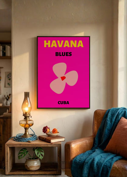 Cuadro Decorativo Travel, La Habana, Cuba, Flor Magenta II