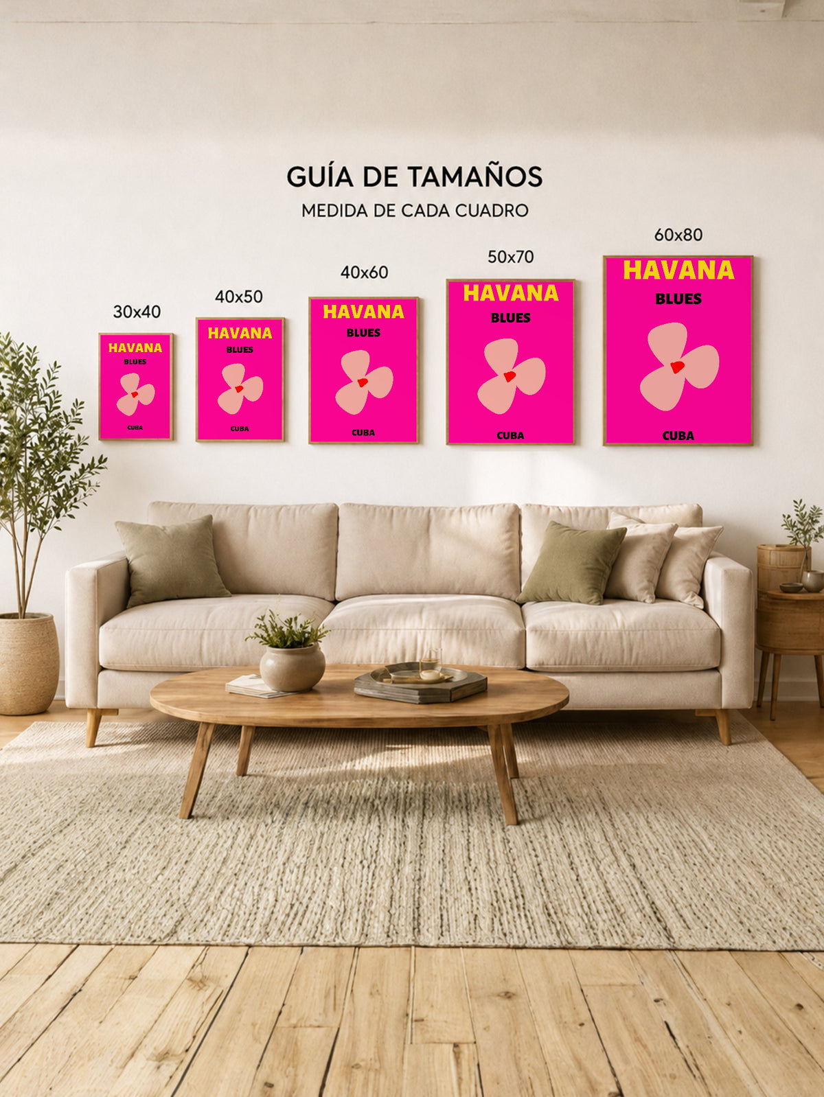 Cuadro Decorativo Travel, La Habana, Cuba, Flor Magenta II