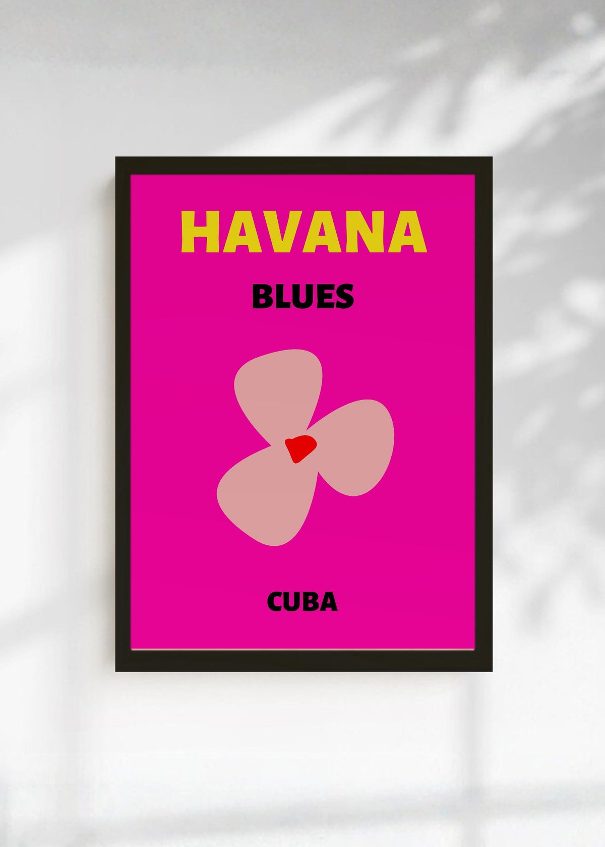 Cuadro Decorativo Travel, La Habana, Cuba, Flor Magenta