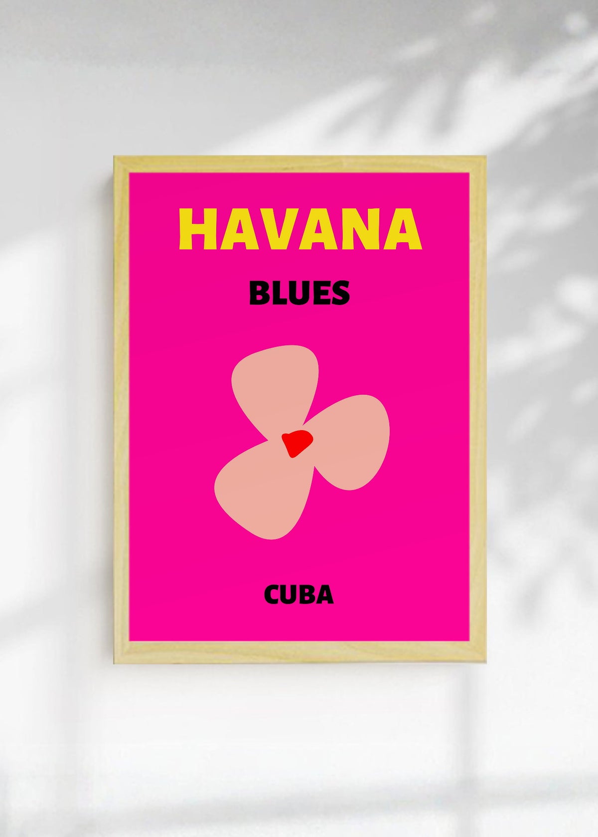 Cuadro Decorativo Travel, La Habana, Cuba, Flor Magenta