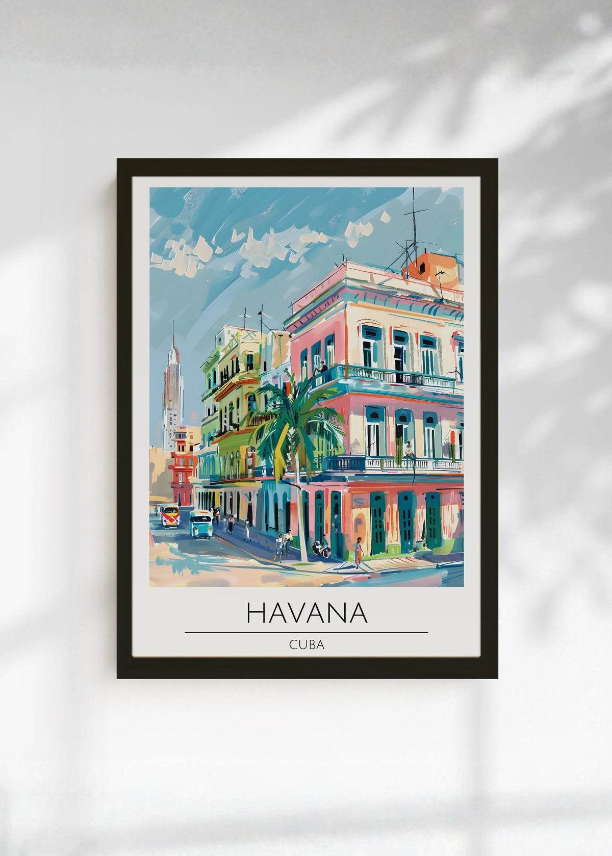 Cuadro Decorativo Travel, La Habana, Cuba, Ilustración Ciudad