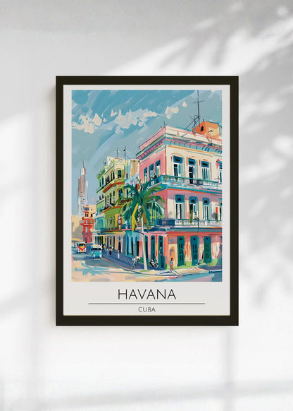 Cuadro Decorativo Travel, La Habana, Cuba, Ilustración Ciudad