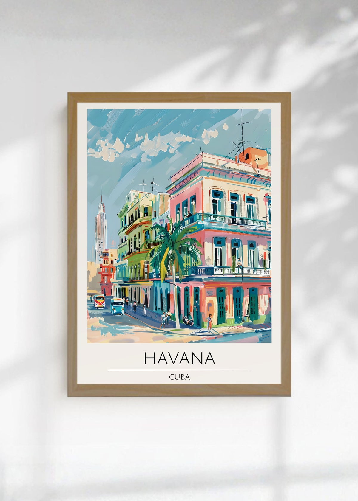 Cuadro Decorativo Travel, La Habana, Cuba, Ilustración Ciudad