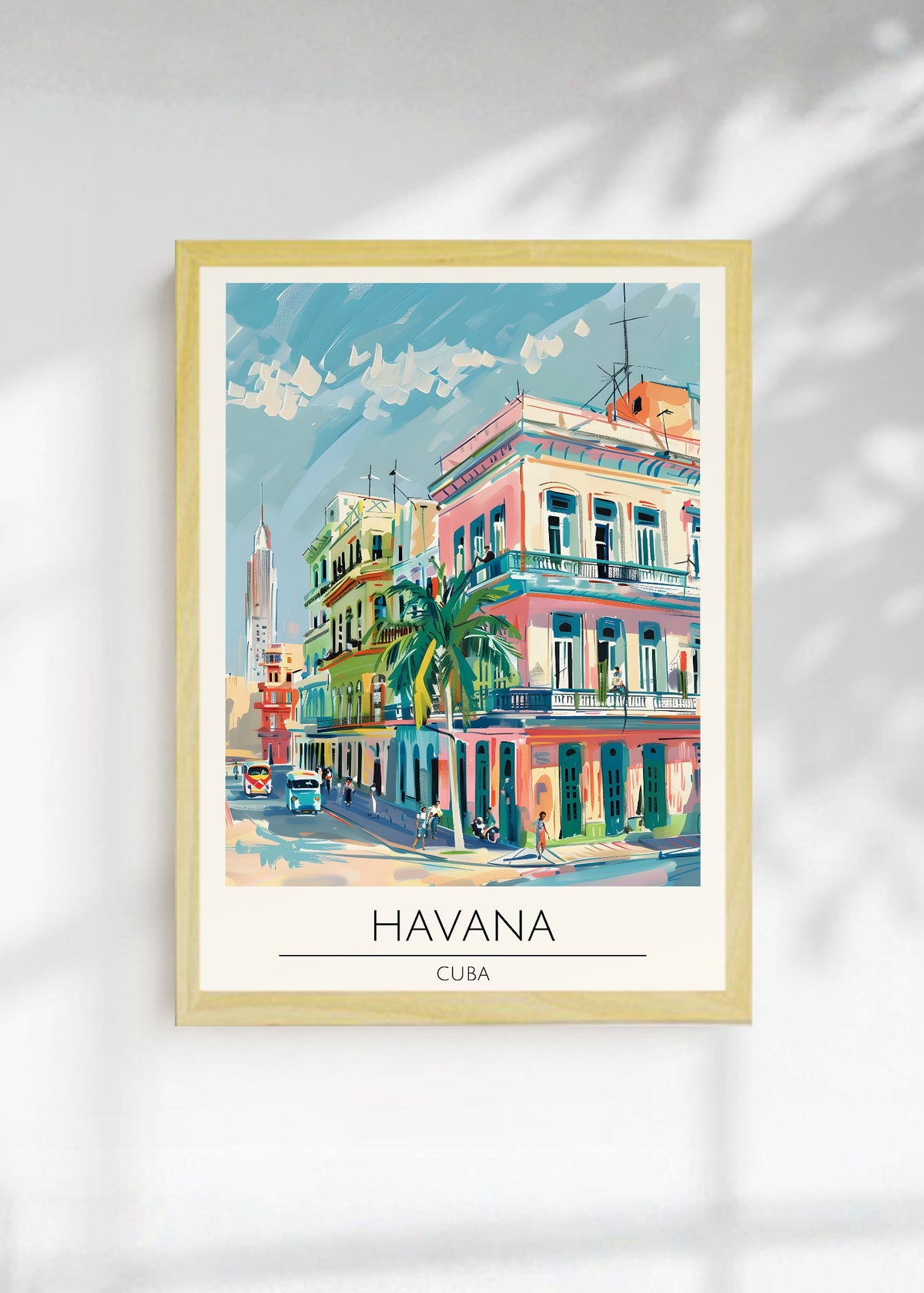 Cuadro Decorativo Travel, La Habana, Cuba, Ilustración Ciudad