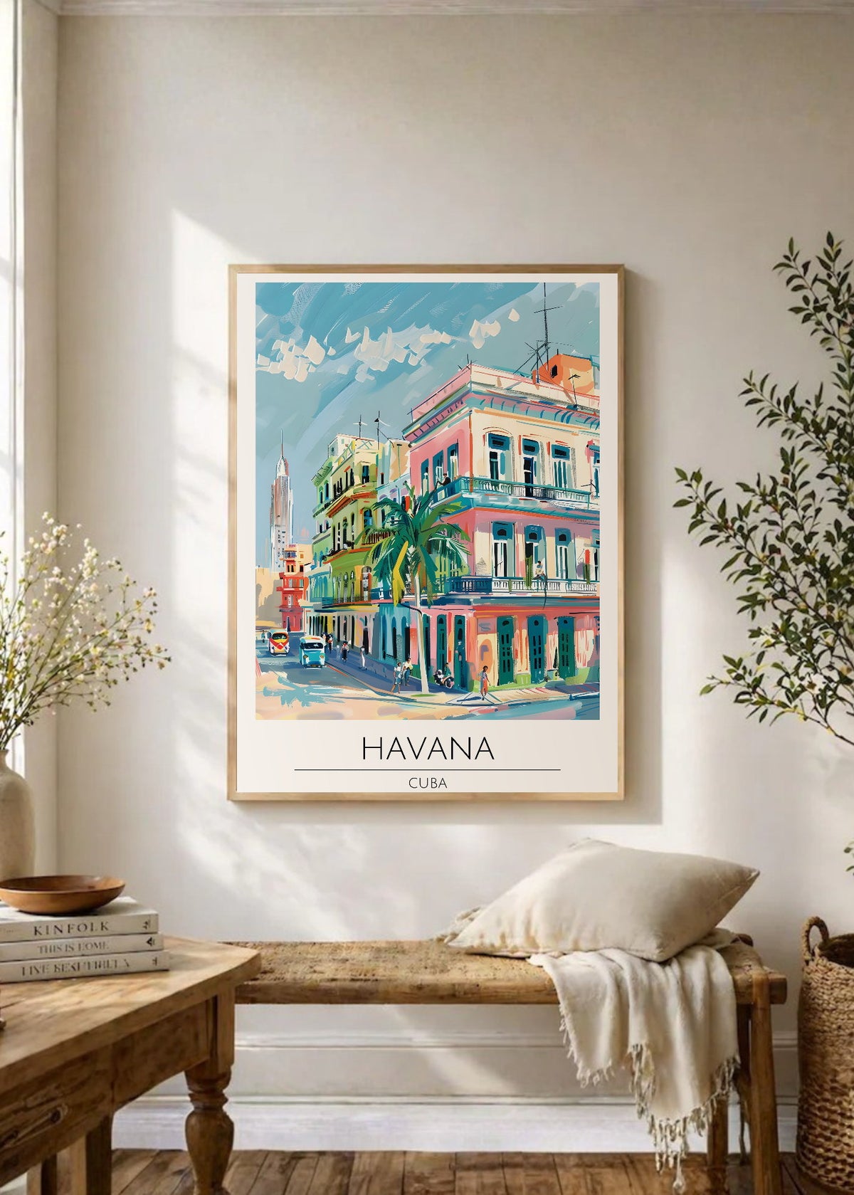 Cuadro Decorativo Travel, La Habana, Cuba, Ilustración Ciudad
