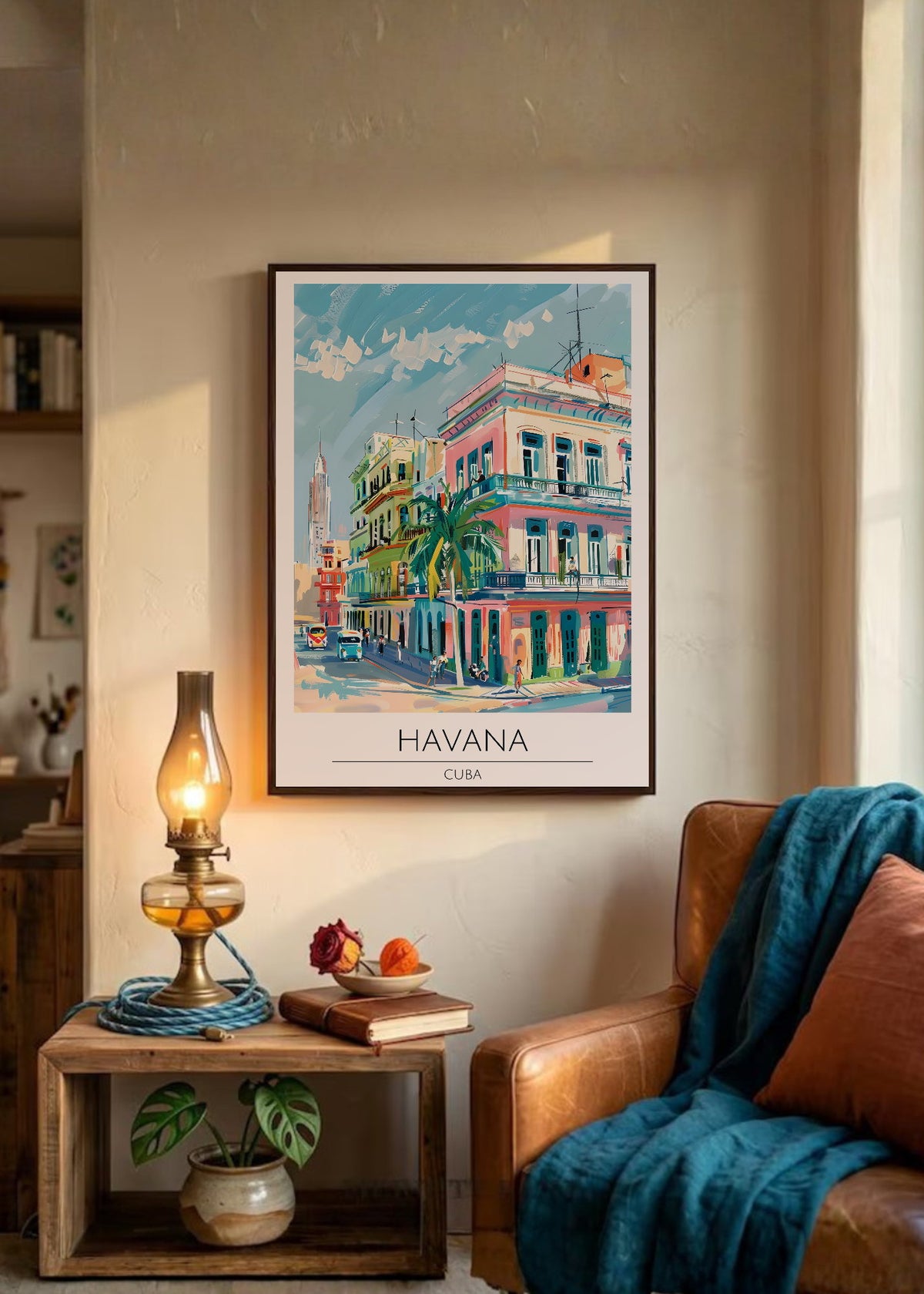 Cuadro Decorativo Travel, La Habana, Cuba, Ilustración Ciudad