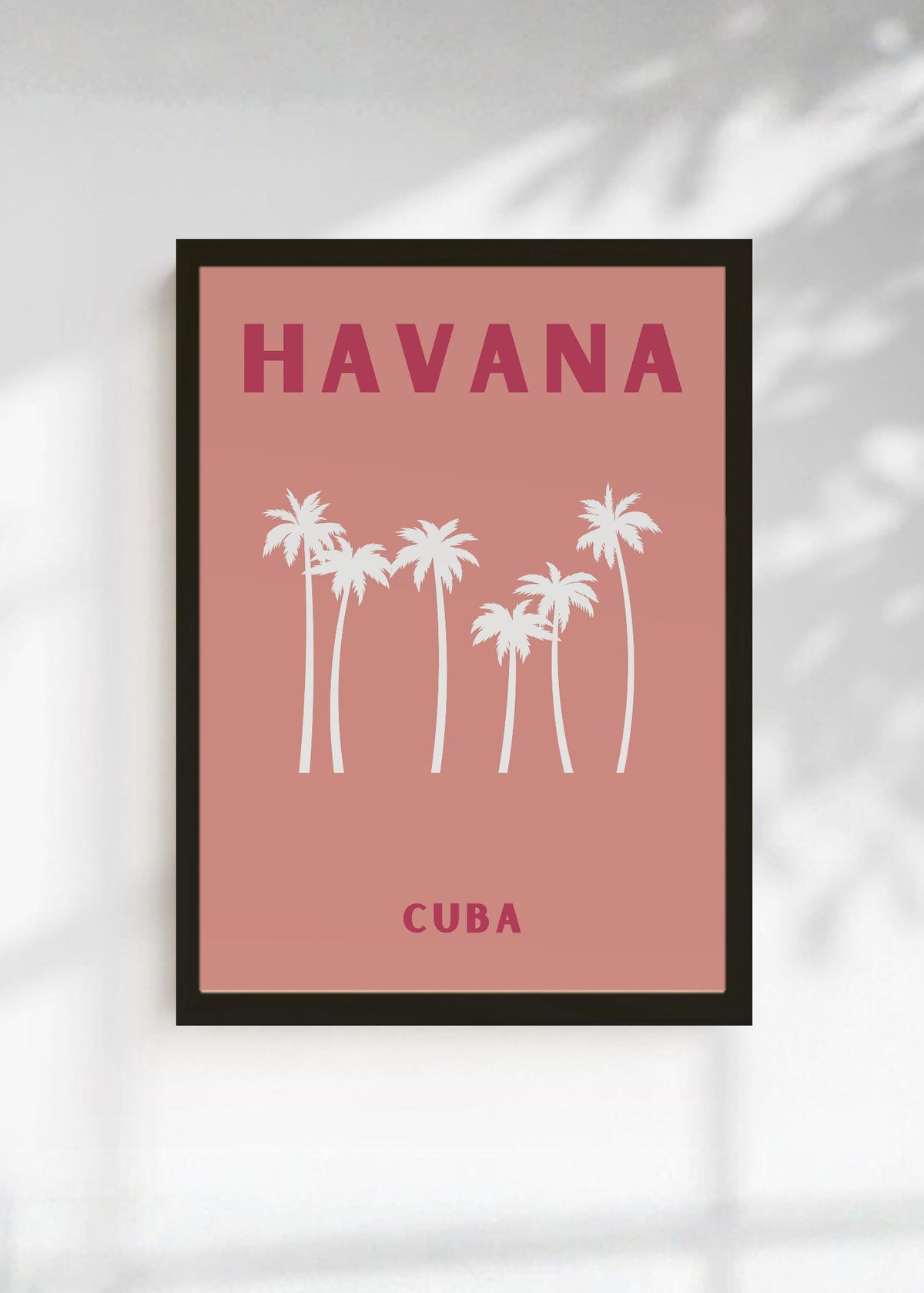 Cuadro Decorativo Travel, La Habana, Cuba, Palmeras Rosa