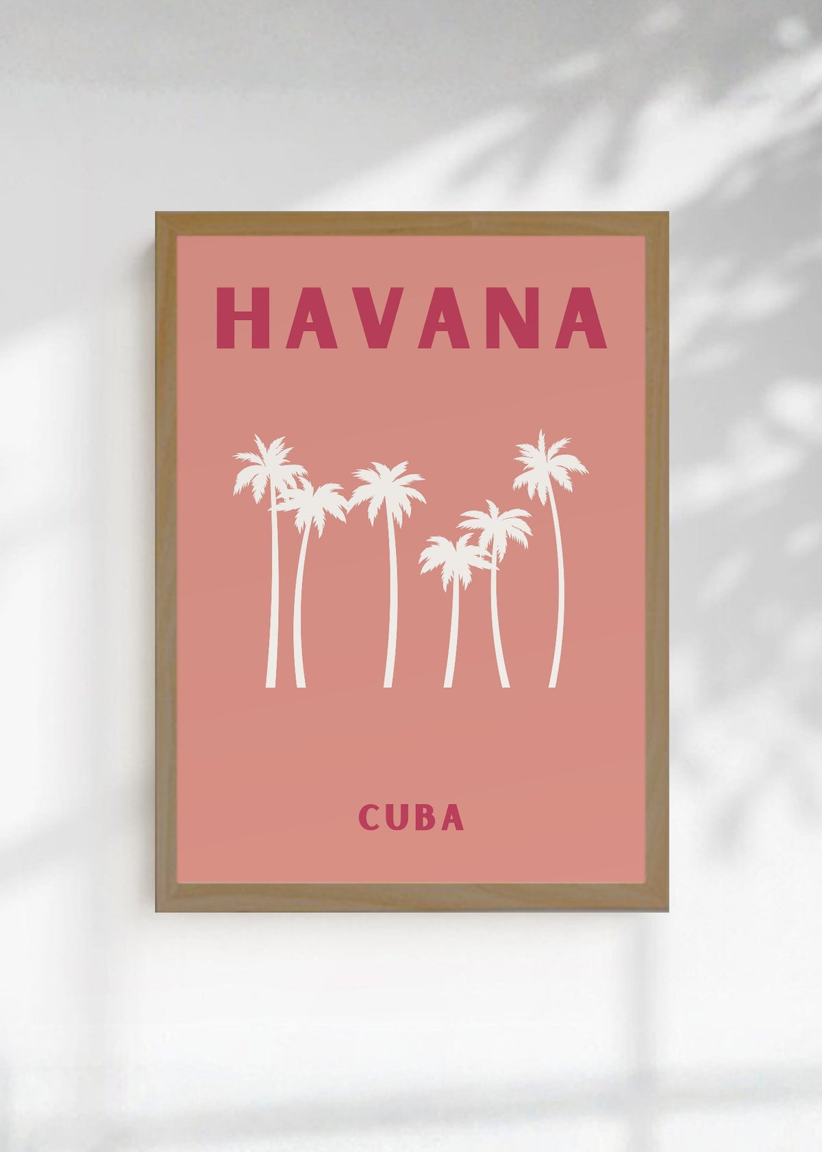 Cuadro Decorativo Travel, La Habana, Cuba, Palmeras Rosa