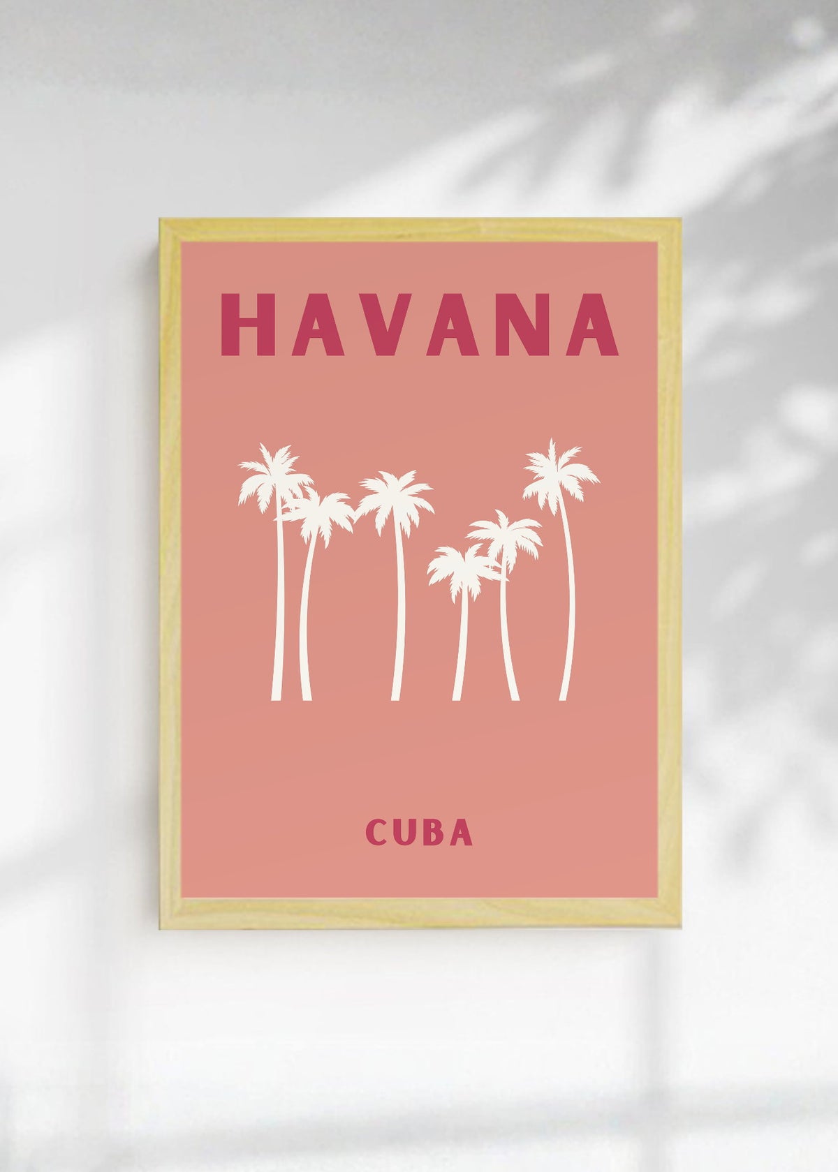 Cuadro Decorativo Travel, La Habana, Cuba, Palmeras Rosa