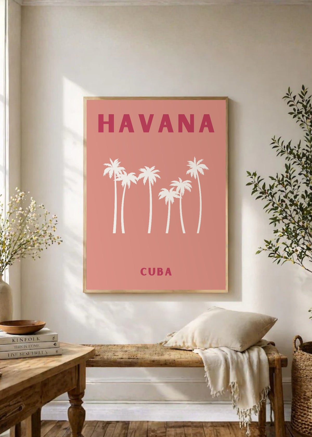 Cuadro Decorativo Travel, La Habana, Cuba, Palmeras Rosa