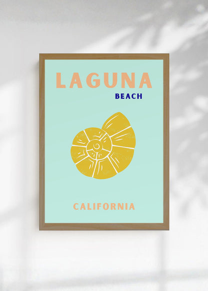 Cuadro Decorativo Travel, Laguna, California, Caracol Menta