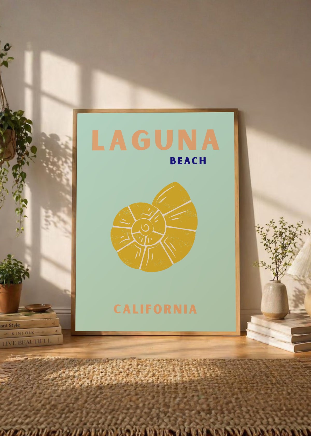 Cuadro Decorativo Travel, Laguna, California, Caracol Menta