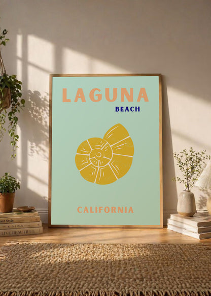 Cuadro Decorativo Travel, Laguna, California, Caracol Menta
